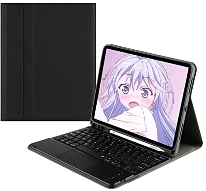 ZKAIAI Custodia Tastiera per iPad 9.7 6a/5a Generazione 2018/2017, iPad Pro 9.7, iPad Air 2/1, Custodia con Tastiera Touchpad Bluetooth per iPad 9.7, Smart Cover con Supporto Pencil, Nero