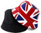 AWAVM 1PCS Union JackBowler HatsDoubleSide ReversibleBritish FlagBucket Hat for Coronation of King Charles IIIFade Resistant Sun Hat Perfect For Indoor Outdoor Parties and National CelebrationsBlack