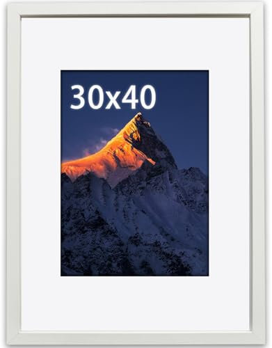 wyewye Cornice legno 30 x 40, Cornici Foto 30 x 40 Bianco, 20 x 28,7 cm, con Staffa e Vetro acrilico, adatto per il montaggio a parete, da tavolo e puzzle