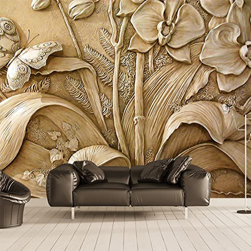 Fototapete 3D Geprägte Pflanzenblätter 200 cm B x150 cm H Vlies Tapeten Wandtapete XXL Moderne Wanddeko Wohnzimmer Schlafzimmer Büro Flur
