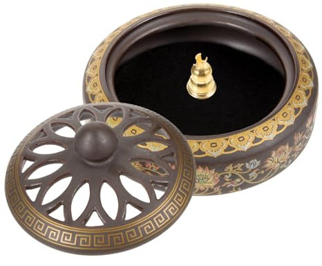 Cabilock Räuchergefäß Vintage Wohnkultur Lichthausdekorationen Für Zu Hause Aromabrenner Weihrauch Räucherstäbchenhalter Für Ornament Haushalt Weihrauchbrennersitz Emaille-Porzellan
