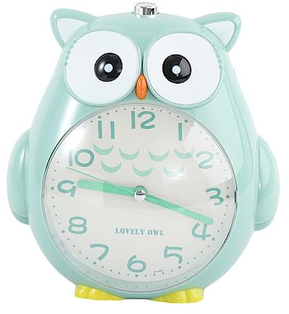 MAGICLULU Eulenwecker Mit Cartoon-Eule Design Digitaluhr Für Kinderzimmer Mit Musikfunktion Und Nachtlicht Leise Tischuhr Ohne Tickgeräusch Für Jungen Und Mädchen