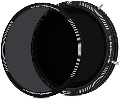 H&Y RevoRing 67 72 77 82 mm Filtre ND variable ND3-ND1000 et filtre magnétique ND16 4 arrêts fixes pour photographie de paysage et vidéographie