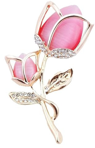 Broche Tulipe en Strass Multifonction - Accessoire Élégant pour Costumes, Colliers, Pulls, Chapeaux et Robes