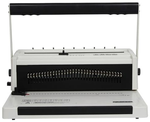 KHZKHC Bindemaschine, Buchbindemaschine 34 Löcher, 120 Blatt, Quadratisches Loch 4 * 4 Mm, 20 Blatt 80 G Papier, Ränder 2,5 Mm, 4,5 Mm, 6,5 Mm, Konfetti-Box Mit Schublade