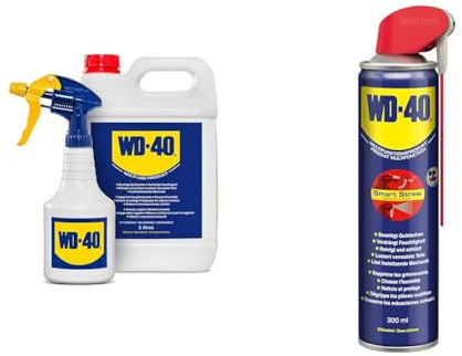 WD-40 Multifunktionsprodukt 5L Kanister Inklusive Zerstäuber, Silikon, Aerosol, für z. B Fahrrad, Rost, Werkzeug & Multifunktionsprodukt Smart Straw 300ml