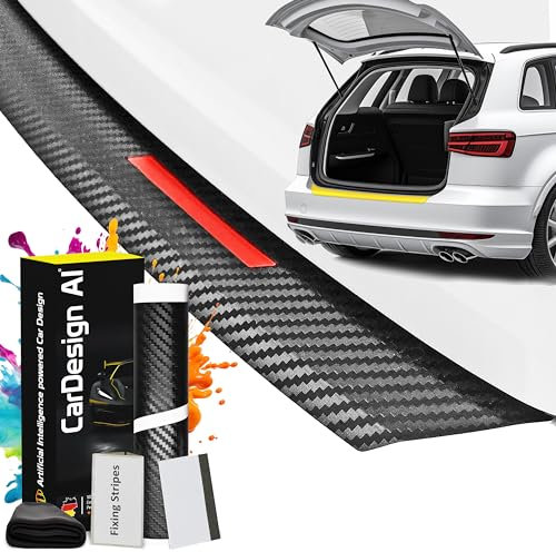 CarDesign AI Ladekantenschutz passend für Toyota Proace City 2020-2027 (Van 5-Türer): Komplettset mit passgenauer Lackschutzfolie, Kratzschutz für Kofferraum/Stoßstange Auto (Carbon-Rot)