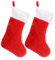 JEYORZY Set de 2 Calcetín de Navidad, Medias Navideñas Decorativas en Bolsa de Regalo para Papá Noel con Diseño Tradicional en Rojo y Blanco, Accesorios para Regalar en Festividades Navideñas
