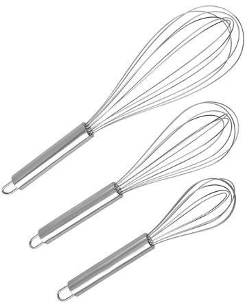 Small Whisking Tool - Stainless Steel Whisk Set| Balloon Egg Whisk Set | durabl Wire Blending Whisk | Kitchen Tiny Whisk Egg Beater | Heat Resistant Non-Scratch Kitchen Whisks for Blending, Baking, B