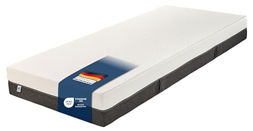 Irisette Selin ortopediska 7-zoner, 1 000 dunfickor, fjädermadrass, hårdhetsgrad 4 (fast), 100 x 200 cm, Öko-Tex certifierad, tillverkad i Tyskland