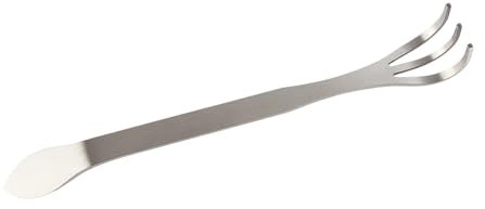 Stainless Steel Garden Rake with 3 Prongs, Resistant Cultivator Tool for Difficult Soils, Ergonomic Handle for Less Fatigue, Ideal for Pruning and Repotting, 24cm
