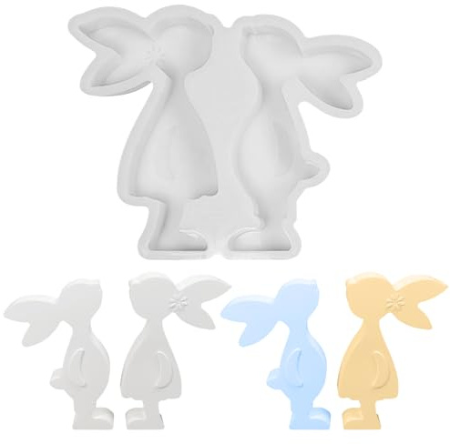 Silikonformen Gießformen Ostern, DIY Hasen Silikonform Ostern, Gießformen Silikon O-stern, Gieß-formen Silikon Frühling, Silikonform Frühling, Gießform Fr-ühling, für DIY Os-terdeko Handwerk (C)