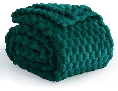Aisbo Kuscheldecke Flauschig Decke Dunkelgrün - Fleecedecke 150x200 cm XL als Sofadecke Couchdecke, Weich Kuschelige Wohndecke für Wohnzimmer Deko Blanket, Dicke Warme Plüschdecke