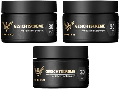 maorika - Gesichtscreme mit Bienengift, Hyaluron und Manuka - Antiaging mit LSF30 - Anti-Falten Skincare für ein straffes Hautbild - (3x 50ml Sparpaket)