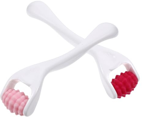 minkissy 2 Stück-Pack Augenroller aus Silikon und ABS Kleiner Gesichtsroller zur Gesichtsmassage Fördert Cremeaufnahme für Zuhause und Unterwegs