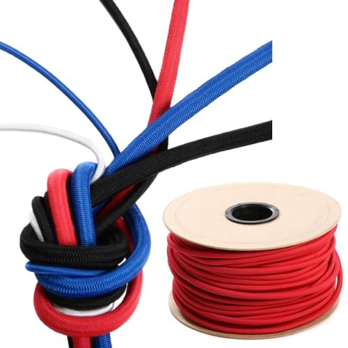 BirnePower Expanderseil 12mm 5m Rot – Gummiseil Gummileine Spanngummi Planenseil elastische Gummischnur Kordel für Anhänger, Plane, Camping