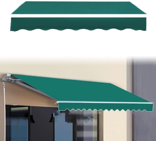 Generico Telo di Ricambio per Tenda Parasole Panno di Ricambio per Tenda da Sole per Esterni Giardino Terrazzo Impermeabile Tende da Sole di Ricambio Senza Telaio(Green,7x3m/23x10ft)