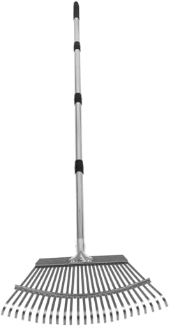 BESTonZON Rastrello Per Orto Mano Con Regolabile in Acciaio Inossidabile Denti Per Raccolta Foglie Allentamento Terreno e Giardinaggio Compatto e Resistente