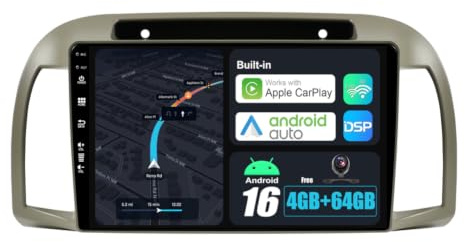 BXLIYER Android 16 IPS Autoradio pour Nissan March Micra K12 (2002-2010) - 4G+64G - sans Fil Carplay + Android Auto - Caméra arrière GRATUITES - 2 Din 9 Pouce Dab Volant WLAN Fast-Boot Split-Screen