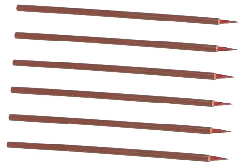 SOPOTUTU Pinceles de Caligrafía Tradicional Adecuado para Principiantes y Profesionales Set de 6 Absorción de Tinta y Mango de Madera para Dibujo y Escritura