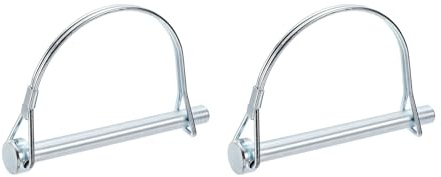 PATIKIL 2Pz Perni Sicurezza Bloccaggio 5/16 x 3,4 (8x85mm) Argento | Perno Di Aggancio Per Rimorchio Filo, Albero Ad Arco, Clip a Molla Semicircolare, per Rimorchi Agricoli Carri da Giardino