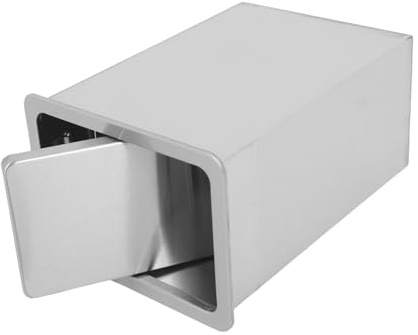 Amosfun Cestino Incasso da Banco in Acciaio con Coperchio Ribalta Bidone Rifiuti Integrato per Cucina e Bagno Design Silenzioso e Igienico per Casa Ufficio e Ristorante