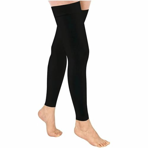 Generisch Calze da donna a maglia, calze sopra il ginocchio, calze da donna, 20, 30 mm, nero, Thigh High Compression Stockings Footless Compression Socks for Women & Men Donna Calze senza gomma, Nero