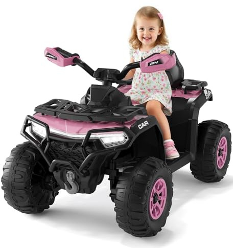 12 V Quad eléctrico para niños, Mit 2 x 35 W, motores potentes, Quad niño con música, mando a distancia, bocina y lámpara frontal para niños de 3 a 8 años