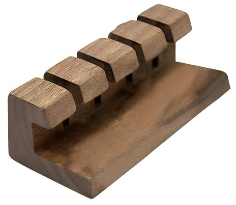 Wooden USB Cable Holder - Cord Restraint, Desktop Clips Tape Backed 4 Holes, Tough Wood String Anchors, Solid Natural Oak Stand, Strong Station | Reliable Kit for Office, Work, Home