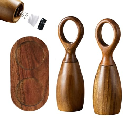 Molinillo de pimienta de madera, juego de molinillo de sal y pimienta de madera | Molinillo manual de sal y, de manual, juego de molinillo de ajustable grueso, núcl