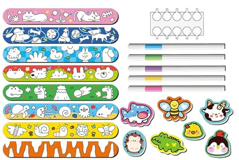 Bracciali Slap per bambini regalini fai da te riempicalze | Braccialetti a scatto per lavoretti scolastici bambini Riempicalze da bambini, ragazzi, ragazze, famiglia e
