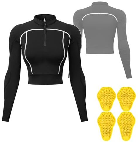 Veste De Moto Courte Pour Femme, Demi-zip, Respirante, Rembourrée En Maille, Avec Protections CE Amovibles, Idéale Pour La Conduite De Moto Et De Scooter En Été