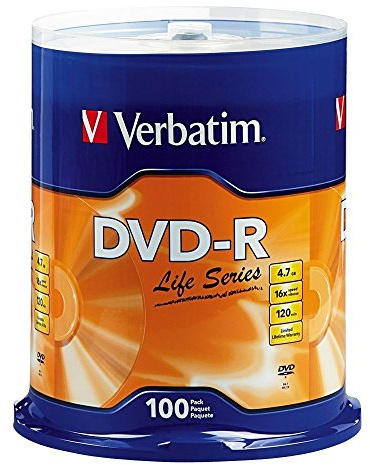 Verbatim DVD-R Life Series 4.7GB 16x, 100 Pack