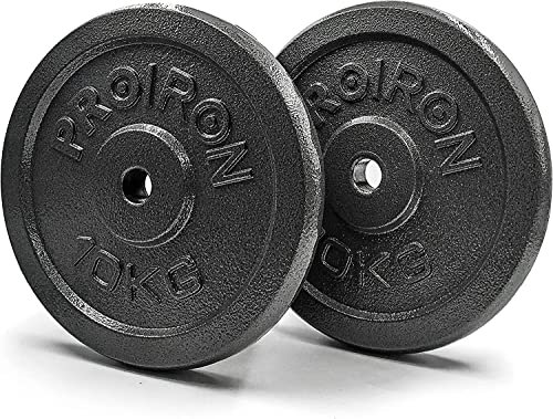 PROIRON Hantelscheiben Set Gusseisen mit 25mm Bohrung, 1,25kg/2,5kg/5kg/10kg Guss Scheiben Gewichte Hantel Sets, Gewichtsscheiben Set