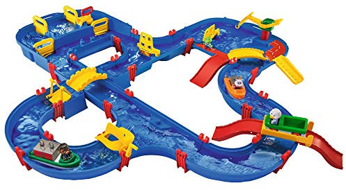 AquaPlay - AmphieWorld - 145x156 cm große Wasserbahn, inklusive 79 Teilen, Spieleset inklusive 2 Boote, Amphibienauto und 3 Spielfiguren, für Kinder ab 3 Jahren