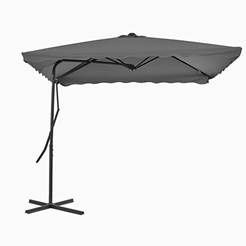 vidaXL Sonnenschirm 250x250 cm Anthrazit Ampelschirm Marktschirm Gartenschirm
