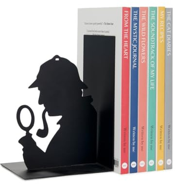 Balvi - Sherlock Schwarze Buchstützte aus Metall. Originelles Design