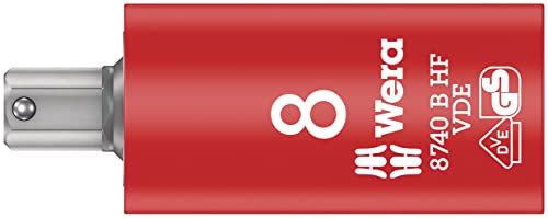 Wera 8740 B Zyklop VDE Holding Function Bit Socket, 3/8 Drive, in-Hex-Plus 8 x 59 mm, 05004903001