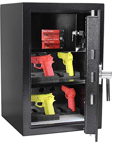 Profirst Kurzwaffentresor Mountain 10 Elektronikschloss EN 1300 Klasse B Anthrazit BxH 43,5x65,5cm 2 Schaumstoffhalter 2 Fachböden verstellbar Befestigungsmaterial