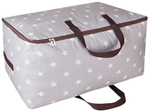 DOKEHOM 105L Large Underbed Clothes Storage Bag with Zip, Moisture proof (Grey)