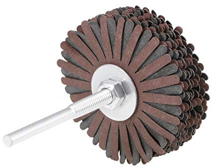 sourcing map Roue à Lamelles en Tissu Abrasif, Étoile de Ponçage, Tige de 1/4 Pouces pour le Travail Du Bois, Sculpture de Racines, Polissage de Meubles, Grain 320