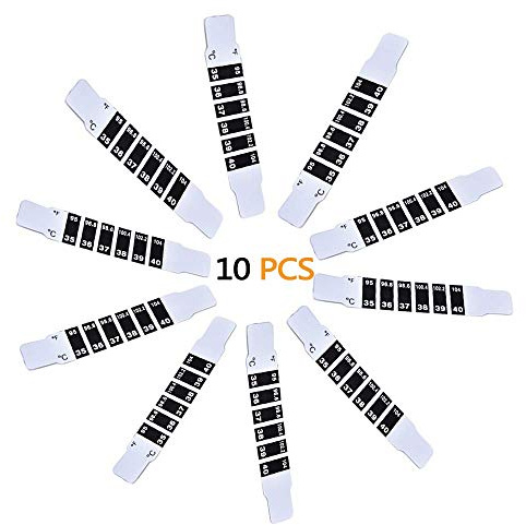 10 Pcs Forehead Temperature Thermometer Strips,Reusable Fever Thermometer Strip,Instant Read Adhesive Checking Thermometer Strip of Children/Infants/Adults/Elderly People
