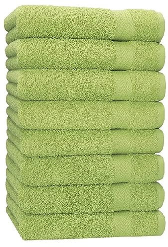 Betz 8 Stück Handtücher Set Größe 50 x 100 cm Handtuch Premium 100% Baumwolle (avocadogrün)