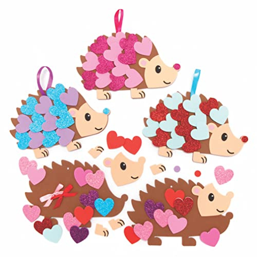 Baker Ross AX718 Herz-Igel-Kits, 5 Stück, Schaumstoff-Schälen und Aufkleben für Valentinstag, Kunst und Handwerk, Aktivitäten für Kinder