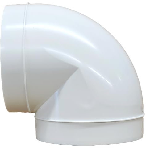 Fantronix 90 Degree Elbow Connector Bend 150mm - 6 inch Round Plastic Ducting Joint to Connect Round Duct Pipe or Flexible Hose Ventilation Pipe