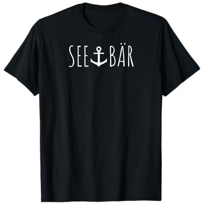 Seebär mit Anker Kapitän Matrose Segeln Moin Norddeutsch T-Shirt