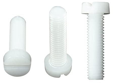 SN-TEC Kunststoff Schlitz Gewindeschraube mit Zylinderkopf, Gewinde: M3, M4, M5, M6, M8, Länge: 6mm bis 70mm nach DIN 84 (20 Stück) (M8x16mm)