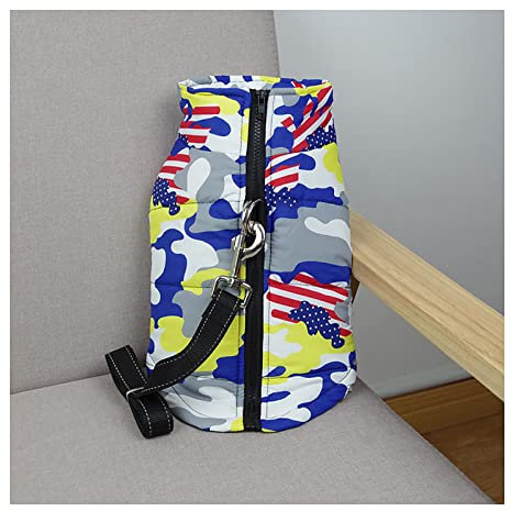 JSSEVN Hundebekleidung Mantel Wasserdichte Winterjacke Warme Weste Haustier Hundemantel Für Kleine Mittel Große Hunde Gelb Camouflage M