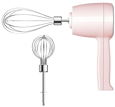 Dickly Hand Food Mixer Hand Mixer Mini Mixer Cream Food Cake Baking Mixer for Office Travel, Pink