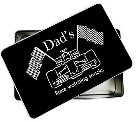 allaboutthebump DAD'S RACE WATCHING SNACKS TREAT SWEET TIN (Comedy Funny Present Gift for Birthday Fathers Day Christmas Secret Santa)